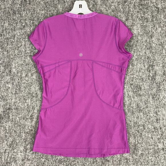 Athleta Womens Wick It Work It Shirt‎ S Purple Cap-sleeve Yoga Studio Gym Train - Picture 2 of 7